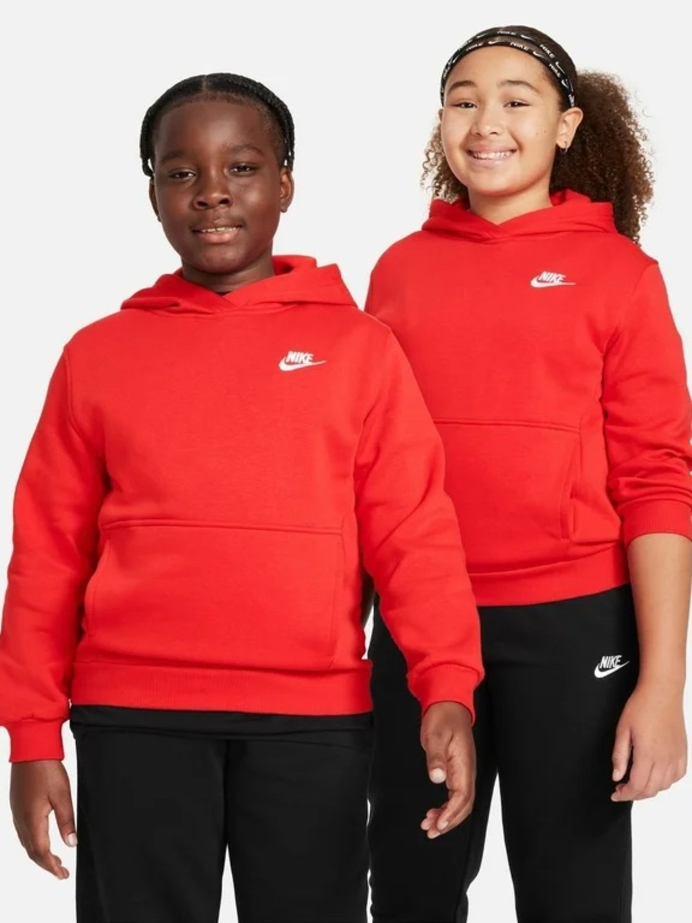 Nike Kids Red Hooded Pullover Sweatshirt